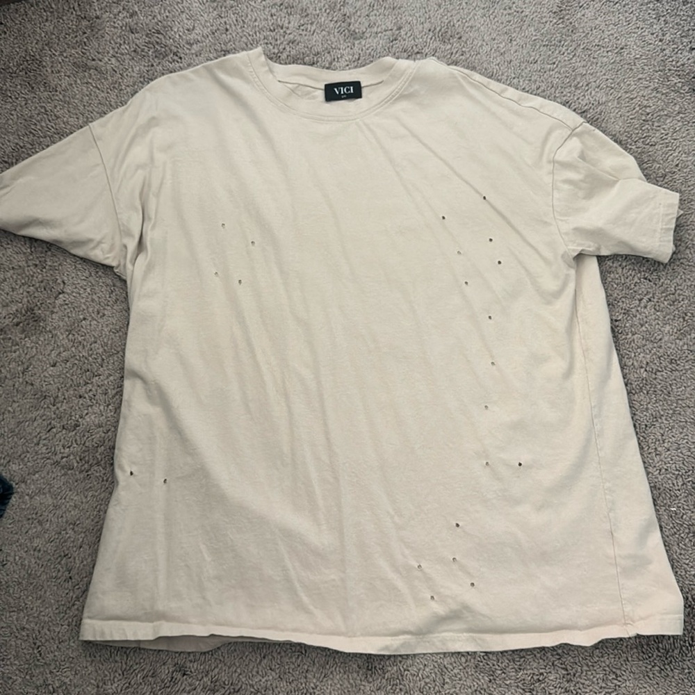 Distressed VICI Oversized Tee